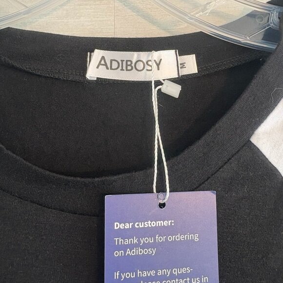 Adibosy Women's Short Sleeve Top, Color Block T Shirt Casual M - Picture 3 of 4